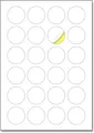 Produktbild: 40mm, 25 Blatt, A4 Runde Aufkleber Etiketten Selbstklebend - 24 Stück pro Blatt