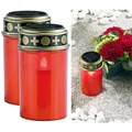 Produktbild: PEARL Grableuchten: 2er-Set Solar-LED-Grablichter mit Dauerlicht, rot