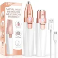Produktbild: Augenbrauenrasierer und Gesichtshaarentferner für frauen elektrisch: 2-in-1 Rasierer Damen Gesicht, Augenbrauen Trimmer und Gesichtsrasierer für damen, Vinmall epilierer damen gesicht für unterwegs