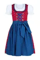Produktbild: Nübler Dirndl Mädchen - 3 teiliges Set Dirndl Kleid mit Trachtenbluse und Schürze tradtionell - Moderne bayrische Tracht, Emilia Rot, Größe:98