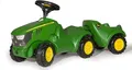 Produktbild: Rolly Toys Babyrutscher Minitrac John Deere 6150R mit Anhänger rollyMinitrac Trailer (Hänger kippbar, Ablagefach unter Motorhaube, Lenkrad mit Hupe, für Kinder ab 1,5 Jahren)