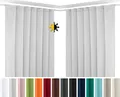 Produktbild: BEAUTEX 2er Set Kräuselband Verdunkelungsvorhang mit U-Band, Gardinen abdunkelnd und Blickdicht (B=300 cm, H=245 cm, Hellgrau)