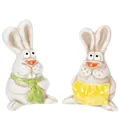 Produktbild: Osterdeko Keramikfiguren Osterhasen Handbemalt Kreative Tischdeko
