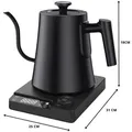 Produktbild: Elektrischer Wasserkocher Schwanenhals | Warmhaltefunktion, LED-Anzeige | 1200W | 1L | Schwarz B003 - Schwarz