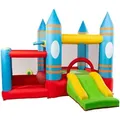 Produktbild: Home Deluxe - Aufblasbare Hüpfburg Fabi - 185 X 255 X 160 Cm - Inkl. Gebläse Und Zubehör, Uv-beständig I Spielburg Springburg Hüpfschloss  Hüpf Kinder Geburtstag Bällebad