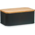 Produktbild: Zeller Brotkasten mit Bambusdeckel 30,5 cm x 18 cm x 12,5 cm Matt Schwarz