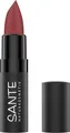 Produktbild: SANTE Naturkosmetik Ultra Matt Lipstick 05 Velvet Red, pudrig-matter Lippenstift in Rot für ein natürliches Finish, Lippenpflege mit Squalan und Hyaluron, 4,55g