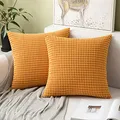 Produktbild: MIULEE Kissenbezug 40x40 Orange Sofakissen Kordsamt Kissenbezüge Quadrat Cord Dekokissen Kissenhülle Dekorativ Couchkissen Bezug Weich für Wohnzimmer Schlafzimmer 16x16 Inch 2er Set