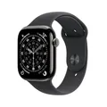 Produktbild: Apple Watch Series 11 GPS + Cellular 46 mm Smartwatch mit Titangehäuse in Schiefer und Sportarmband in Schwarz (S/M), Schlafindex, Fitnesstracker, Gesundheitsüberwachung, Always-On Display