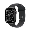 Produktbild: Apple Watch Series 11 GPS + Cellular 46mm Slate Titanium Gehäuse mit Sport Band (black) - S/M