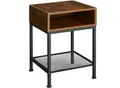 Produktbild: tectake® Nachttisch, Industrial Style, mit offenem Fach und Gitterablage, 40,5 x 40,5 x 59 cm