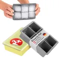 Produktbild: Blumtal Eiswürfelformen Silikon 3er Set - 6er Eiswürfelform mit Deckel - BPA-freie Silikon Eiswürfelform groß - Ice Cube Tray lebensmittelecht - Ice Tray - Grau + Grau + Gelb