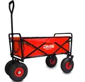Produktbild: DMS® Bollerwagen Transportwagen Gartenwagen Gerätewagen Handwagen Luftbereifung Profilräder Transportkarre Gartenanhänger Ladekapazität ca. 120Kg Faltbar BW-04 (Rot)