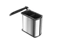 Produktbild: Hailo Einbaumülleimer Hailo Abfallsammler 3416101 MF Swing bs Duo 16 Liter Edelstahl schwarz, 3416101 für Schrankbreite ab 450 mm mit Drehtür