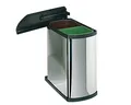 Produktbild: HAILO Abfallsorter 16 (2x8) Liter DUO-3416 ab 45 cm Schrankbreite, edelstahl/...
