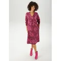 Produktbild: Tunikakleid ANISTON CASUAL, Damen, Gr. 42, N-Gr, rot (bordeaux, pink), Web, Obermaterial: 100% Viskose, bedruckt, geblümt, lässig geschnitten kniebedeckend, V-Ausschnitt, Rippbündchen, Kleider, mit trendfarbigem, grafischen Blumendruck - NEUE KOLLEKTION