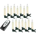 Produktbild: LED Kerzen 15er kabellos mit Fernbedienung/Timer warmweiß 76579 - Weiß/Grün