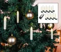 Produktbild: 15 kabellose Mini Weihnachtskerzen Fernbedienung warmweiß Batterie Dimmer Timer