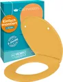 Produktbild: Calmwaters® Premium WC Sitz einfache Montage, Toilettendeckel bis 250 kg, EU, antibakterieller Duroplast, Absenkautomatik, 2 Montage Optionen, abnehmbar, Klobrille, oval, Curry-Gelb