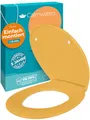 Produktbild: Calmwaters® Premium WC Sitz einfache Montage, Toilettendeckel bis 250 kg, Made in EU, antibakterieller Duroplast, Absenkautomatik, 2 Montage Optionen, abnehmbar, Klobrille, oval, Curry-Gelb
