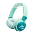 Produktbild: JBL Junior 320 BT, Kabellose On-Ear Bluetooth-Kopfhörer mit eingebautem Mikrofon für Kinder, 50 h Wiedergabe, JBL Safe Sound, geringer Lautstärke, einfacher Bedienung und Sticker-Set, Grün