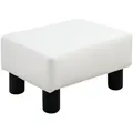 Produktbild: Sitzhocker Hocker Mit Kunstleder Moderner Fußhocker Kunstlederhocker Ottomane Für Schlafzimmer, Wohnzimmer, Weiß - Homcom