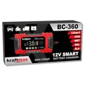 Produktbild: Kraftmax BC-360 6A Autobatterie Ladegerät vollautomatisches 12V Smart KFZ Batterieladegerät, mit Temperaturkompensation – geeignet für Auto, LKW, Motorrad, Rasenmäher, Boot und Marine Batterien.