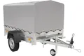Produktbild: UNITRAILER Garden Trailer 201 Kipp – Anhänger Leichte mit Kippdeichsel, PKW Anhänger mit Stützrad und Hochplane mit Hochspriegel, Auto Anhänger, zul. Gesamtgewicht bis 750 kg