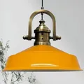 Produktbild: bamyum Asletl-Marine Hängelampe Industrial Vintage Ø40cm, Küchenlampe Hängend, Pendelleuchte Esstisch Vintage, Hängelampe Esstisch, Wohnzimmerlampe, Pendelleuchte Dunkelgelb Metall, Küchenlampe