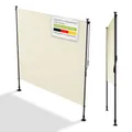Produktbild: Juskys Senkrechtmarkise Barbados 200x310 cm - Balkon Sichtschutz wetterfest - Ausziehbare Seitenmarkise ohne Bohren für Garten und Balkon - Beige