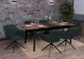 Produktbild: 6er-Set Esszimmerstuhl HWC-O47, Küchenstuhl Armlehne, drehbar Auto-Return, Stoff/Textil (270g/m²) petrol