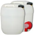 Produktbild: 2er Pack 20 Liter Kanister inkl. Hahn AFT Zapfhahn Wasserlagerung Camping NEU