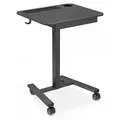 Produktbild: di volio Mobiler Schreibtisch DOZIA höhenverstellbar mit Gasfeder, kleiner Walking Pad Tisch mit Rollen, Computertisch mit Tabletfach & Getränkeh... - Schwarz