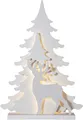 Produktbild: LED Weihnachtsdeko Grandy von Star Trading, Weihnachtsmotive für innen und außen aus Holz in Weiß, Tanne und Hirsch, mit Kabel, Höhe: 70 cm, IP44