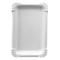 Produktbild: 1000 Einweg Pappteller weiß eckig 13 X 20 cm Pappe Imbissteller Teller