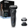 Produktbild: Braun Elektrorasierer Series 6, 62-G1650s, grau, Wet und Dry, mit 2 Aufsätzen, 7 Kammaufsätzen und Reiseetui