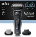 Produktbild: Braun Rasierer Series 6 62-G1650s | Nass-/Trockenrasierer | Akku | Barttrimmer & Bodygroom Aufsätze | grau