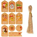 Produktbild: Geschenkanhänger Weihnachten 50 Stück Weihnachtsanhänger Kraftpapier Anhänger Weihnachten Geschenkanhänger mit Juteschnur Christmas Tags für Geschenke verpackung Decor
