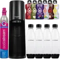 Produktbild: Sodastream Wassersprudler Terra Schwarz Set mit 4 Flaschen 6 Sirups CO2