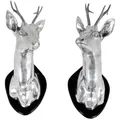 Produktbild: Casa Padrino Wanddekoration / Wandfiguren Hirsche Silber - Luxus Wandgeweihe