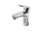 Produktbild: HOME DELUXE - Waschtischarmatur RADIANT - Farbe: Chrome , 14,5 x 3,5 x 10,5 cm - Material Messing, Griff Zink, ⌀ 3,5 cm I Wasserhahn Mischbatterie Badarmatur