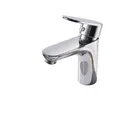 Produktbild: HOME DELUXE Waschtischarmatur RADIANT - Chrome 14,5 x 3,5 x 10,5 cm (inkl. Armatur & Flexschlauch) Wasserhahn, Badarmatur, Waschbeckenarmatur