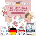 Produktbild: Papierdrachen 100 besonders hautfreundliche Kindertattoos - Tattoos Fabelwesen und Märchen - für Kinder - als Geburtstagsmitgebsel oder Geschenkidee - 100% vegan & geprüft