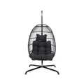 Produktbild: HOME DELUXE Hängesessel LOMA – Faltbar, 1 Sitzer in Schwarz | Hängekorb, Hängestuhl, Gartenmöbel, Gartenschaukel
