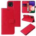 Produktbild: Handy Tasche für Samsung Galaxy A22 5G Handyhülle Blumen Buch Klapp Cover Rot