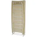 Produktbild: Schuhschrank Campingschrank Faltschrank Stoff 140x52x18cm Creme