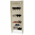 Produktbild: Schuhschrank Faltschrank Campingschrank, creme, Stoff 140x52x18cm
