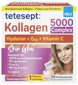 Produktbild: tetesept Kollagen 5000 Complex Hochwertiger Beauty Kollagen-Komplex mit Kollagenhydrolysat, Hyaluronsäure, Q10 & Vitamin C - für schönere, strahlende Haut - 1 x 30 Portionsbeutel