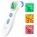 Produktbild: Fieberthermometer für Babys Kinder und Erwachsene, kontaktloses Stirnthermometer Infrarot Digital Thermometer mit sofortiger genauer Ablesung, Fieberalarm, weiß