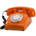 Produktbild: Opis 60s Cable Retro Telefon mit Wählscheibe - Festnetztelefon mit Schnur Nos...